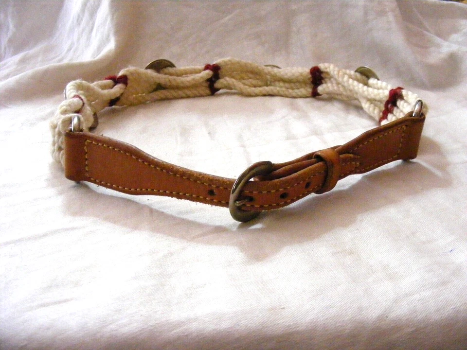 Cinturón Vaquera Vintage Roadrunner Cuerda Tejido Concho Estilo Extremos Cuero Para Mujer 36 Foto 2 de 4