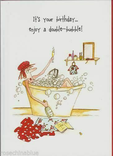 Funny Fizz In The Bubble Bath Birthday Card