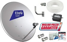 KIT SAT: PARABOLA ACCIAIO 60 CM+LNB 2 USCITE + 20 METRI CAVO + SAT FINDER+STAFFA