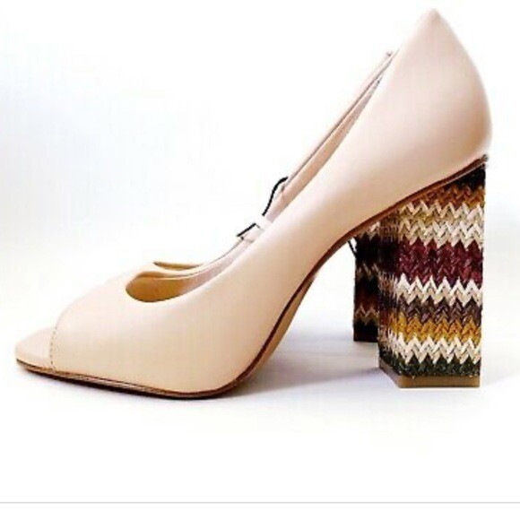 New Katy Perry Nude Color Block Heels