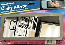 Vanity Mirror 4 X 10 Made In USA - Clip On, Stick On. Good for Lockers, Autos