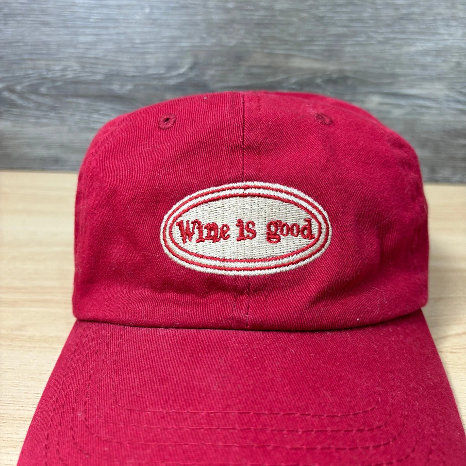 Gorra de vino con correa trasera para mujer tinto divertido vino es bueno ajustable Foto 3 de 4