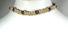 Handmade Flat Hemp Choker Necklace with Amethyst Stone Beads