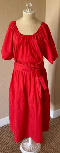 Vestido Midi ROBERTA ROLLER RABBIT Arria Día de San Valentín Campesino Plisado XL $198 Rojo - Imagen 2 de 11