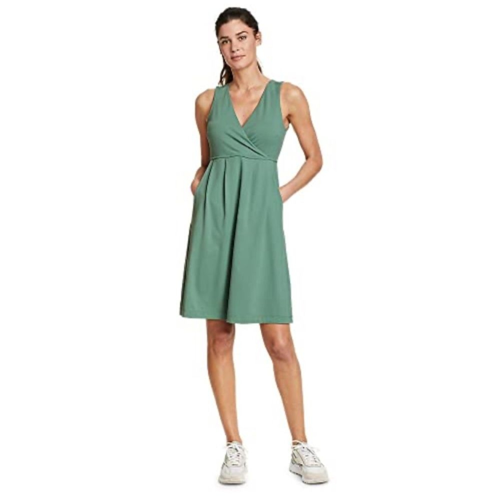 Eddie Bauer Women's Aster Crossover Dress Seafoam Green - Size XL