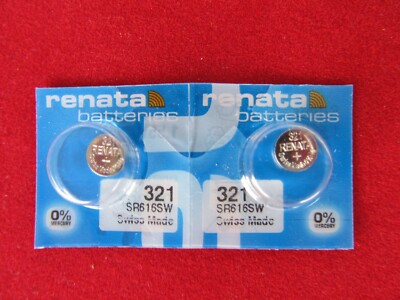 2x Renata 321 SR616SW Uhrenbatterie Silberoxid im Blister