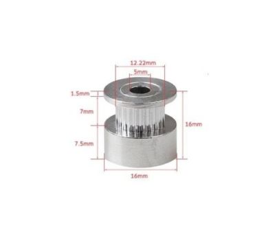  GT2 Aluminum Pulley 16 Teeth 5mm Bore Gear Wheel for 3D Printer Timing Belt 2GT