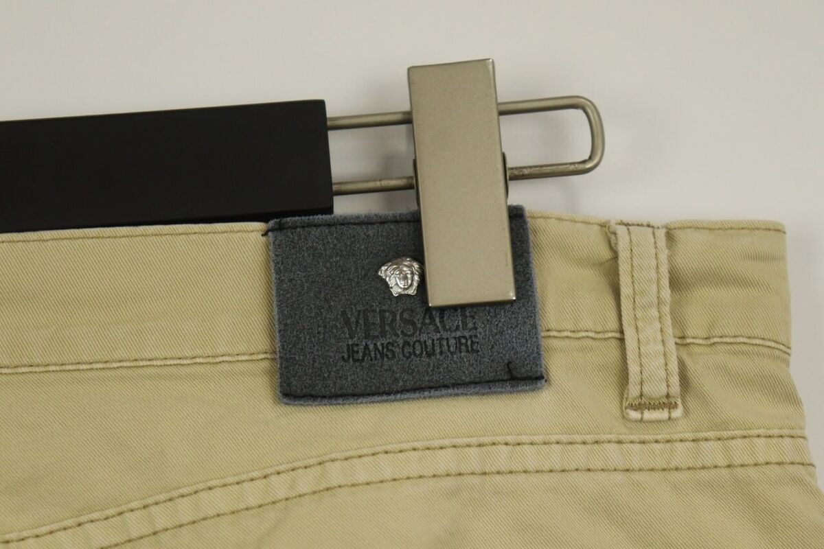 VERSACE JEANS COUTURE VJC Medusa Beige Straight Trousers VERSACE JEANS COUTURE VJC Medusa Beige Straight Trousers