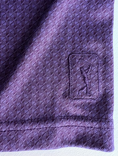 PGA Tour Golf Shirt Polo Button Up Men’s LARGE Short Sleeve Purple Top - Picture 12 of 20
