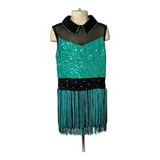 Weissman MAMBO NO. 5 13309 Emerald Green, Black, Stoned Tassel Romper