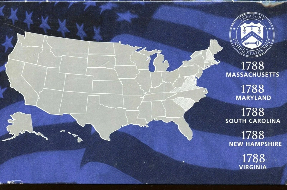 2000-S US Proof State Quarter Mint Set 5 Coins CN CLAD 20uoc0925 - Image 2 of 4
