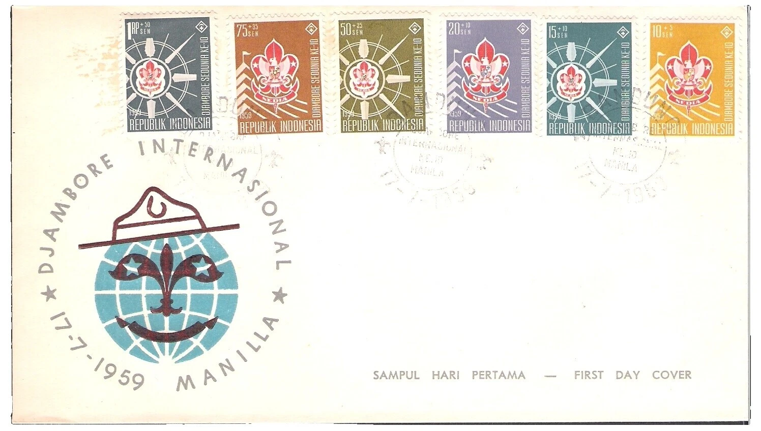 Boy Scouts First Day Cover Indonesia Stamps
