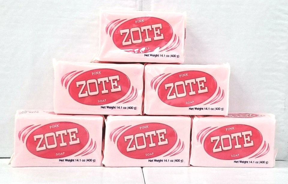 6x Zote Pink Soap Bars 14.1oz Hand Wash Soap for Stains 400g Large Zote Soap