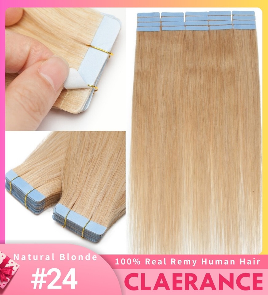 60PCS-150G Remy Human Hair Tape In Extensions 100% Real Thick Ombre ...