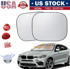 2Pcs Car Windshield Sun Shade Foldable Interior Heat and UV Rays Sun Protection