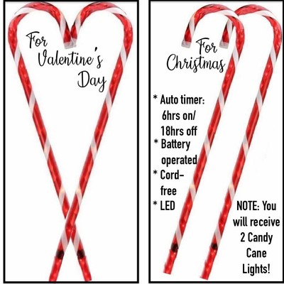 2 Decoracion De Navidad De Ruta Candy Cane De Luz Al Aire Libre Del Led Iluminada 28 Corazon Decoracion Ebay