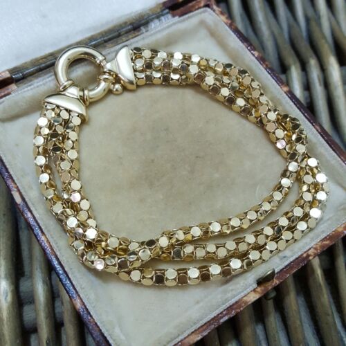 Qvc 925 Sterling Silver Bracelet, Multistrand Bracelet, Gold Plated, 8.2" - Picture 3 of 7