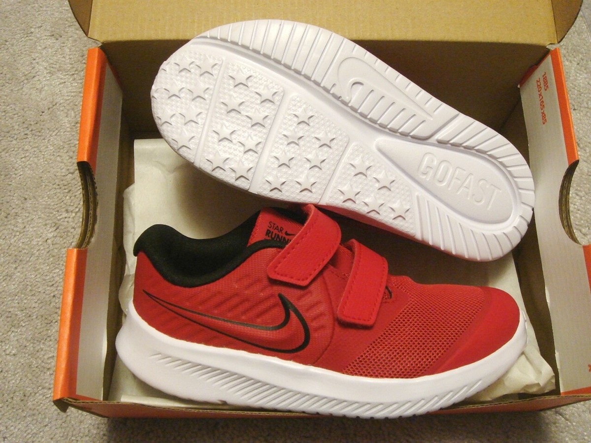 Nike Star Runner 2 TDV Kids Running Shoes Toddler Boy/Girl 6c Red