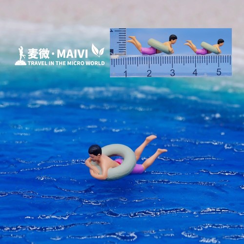 Diorama 1:64/87 Schwimmen Meer Strand Badeszene Figur Miniaturen Modell - Bild 8 von 25
