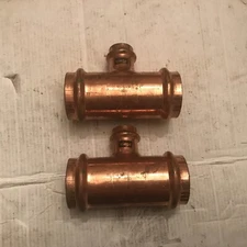 Lot Of 2 Apollo  Viega Streamline 1 1/2x 1 1/2x 3/4 Copper Press  Tee Reducing