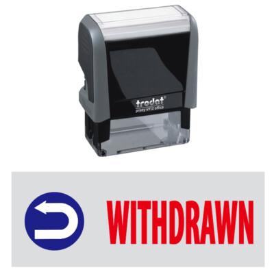 Withdrawn w. Pic. - Trodat 4912 Self-inking Stock Stamp (2-Color Red / Blue Ink)