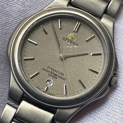 Citizen ATESSA Titanium Quartz Watch 34mm Antimagnetic Unisex 