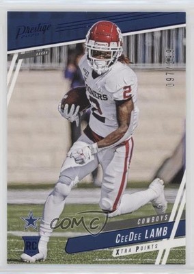 2020 Panini Prestige Rookies Xtra Points Blue 97/299 CeeDee Lamb Rookie RC 1h1