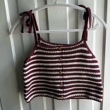 American Eagle Crochet Striped Tank Top