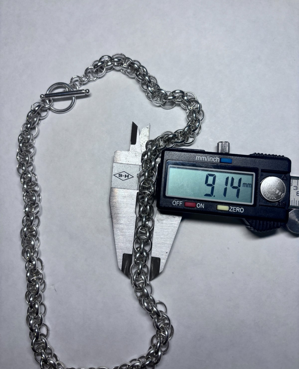 Sterling Silver Belcher Chain Toggle Necklace 50.… - image 4