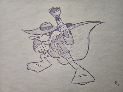 Disney Darkwing Duck Drawing/Sketch Animation Art Handmade signed