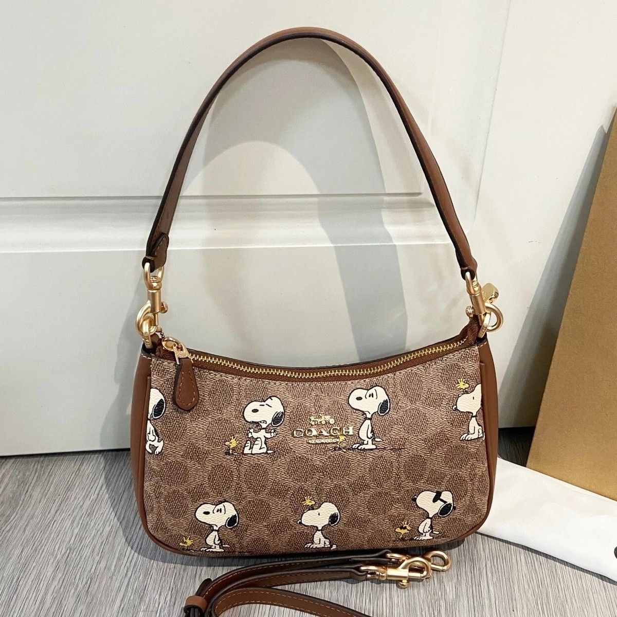 Coach X Peanuts Teri Shoulder Bag In Signature Canvas With