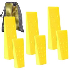 6 Pack Tree Felling Wedges with Spikes for Safe Cutting 5.5&ldquo;+8&rdquo;, Yellow