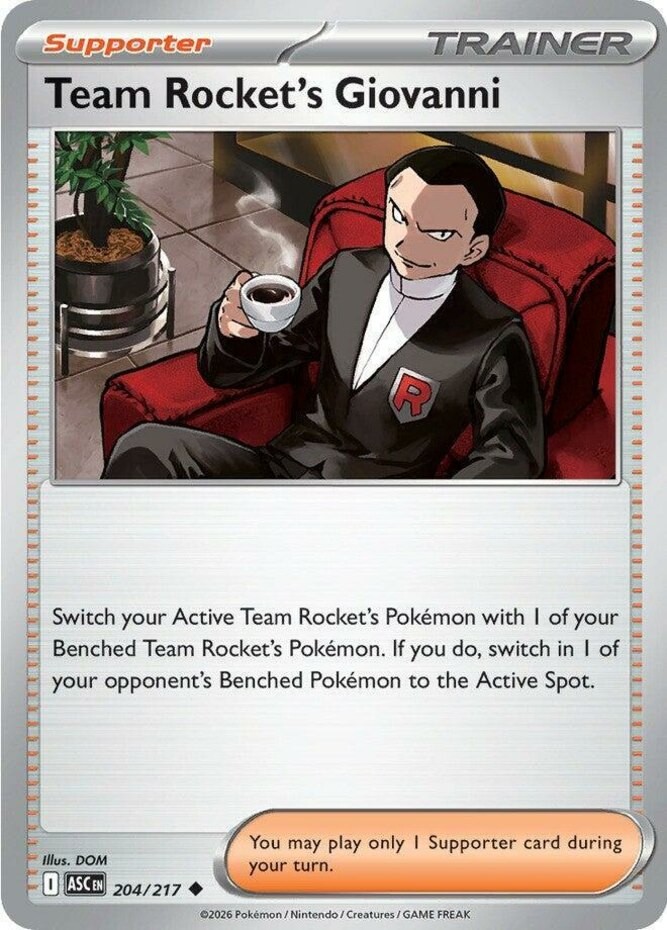 Team Rocket's Giovanni - 204/217 - Uncommon Near Mint Ascended Heroes