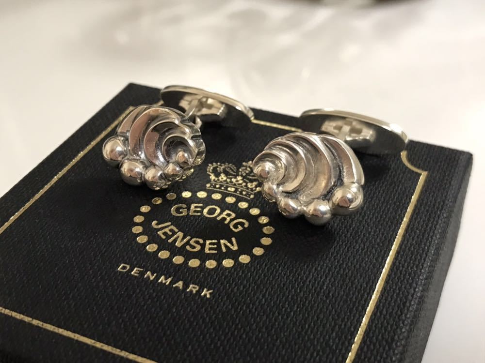 Georg Jensen Wave Pattern Cufflinks Sterling Silv… - image 4