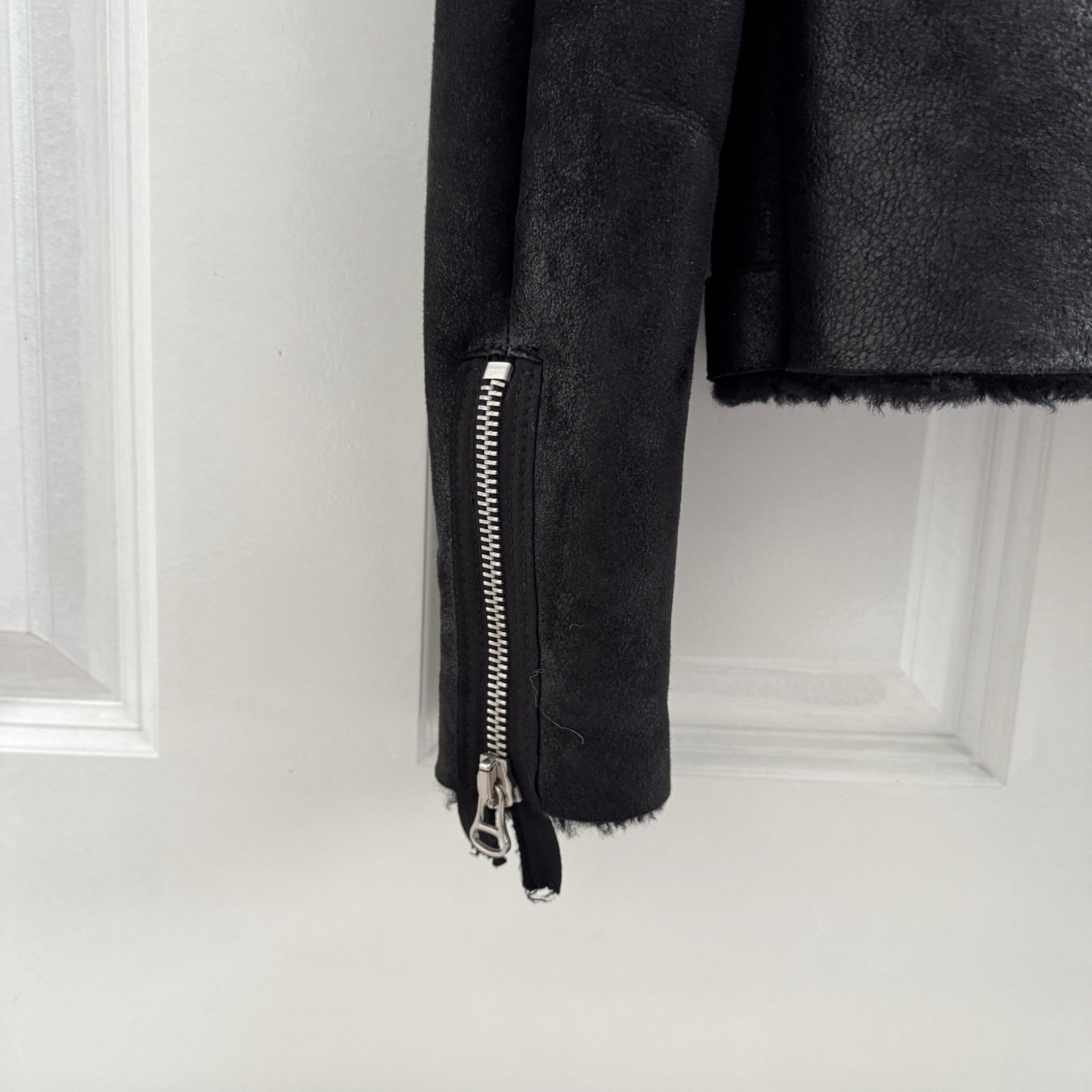 Acne Studios Black Leather Shearling Lined Jacket - Biker Style, UK 8 (36) | Authentic | No Wear | RRP £1800 image 6