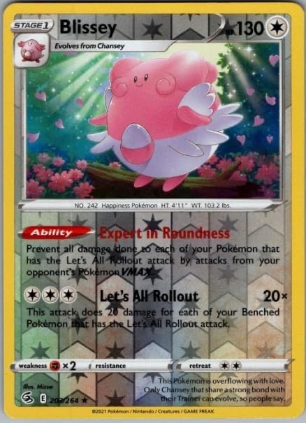 Pokemon - Blissey - 203/264 - RARE - Reverse  Holo - Fusion Strike - NM/M - New