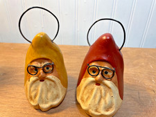 LOT OF TWO (2) SANTA ORNAMENTS BY SPRINGFIELD POTTERY WORKS, NEWVILLE , PA.
