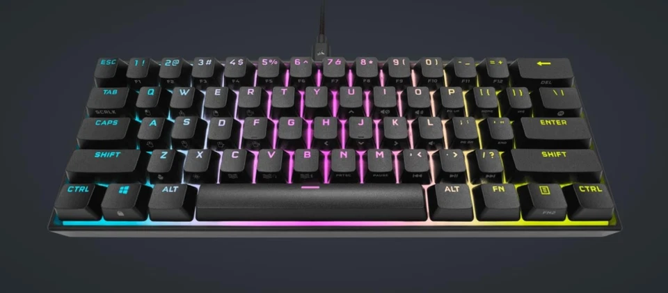 Corsair K65 RGB Mini 60% Mechanical Gaming Keyboard Cherry MX Red Deutsche Ver - Image 2 of 4