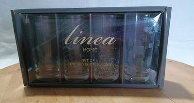 Linea 4er Set geätzte Schnapsgläser neu im Karton