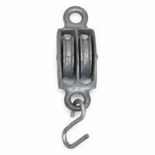 Heavy Duty Washing Line/Rope Wheel Pulley With Hook Galvanised 2 inch