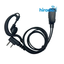 G-Shape Earpiece for IC-F3001/F3021 Radios - Black Covert Headset w/PTT Mic