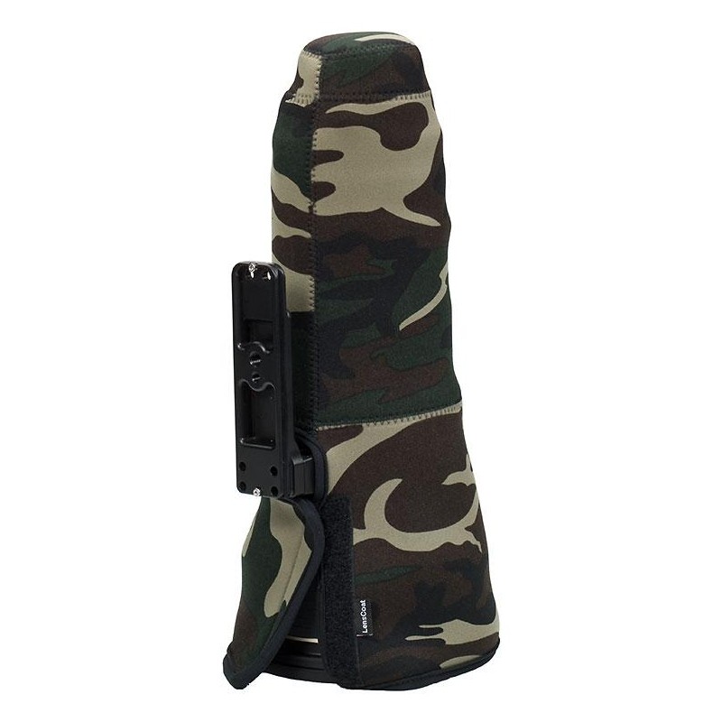 Housse pour Nikon 400mm VR Lenscoat TravelCoat camouflage pour photo animalière en forêt