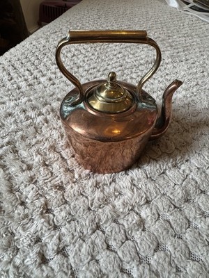 Antiker/Vintage Miniatur Kupfer und Messing Wasserkocher 10 cm hoch