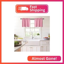 XWZO 30 Inch Long Tier Curtains 2 Panels - Semi-Sheer Small Window Curtain for K