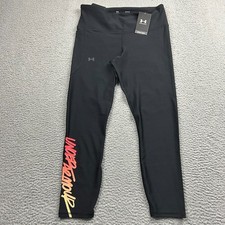NEW Under Armour Leggings Women's Large Black HeatGear No-Slip Waistband Ankle