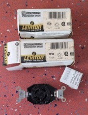2 Leviton Industrial 20 Amp 125/250 Volt Flush Mounting Locking Receptacle Blk