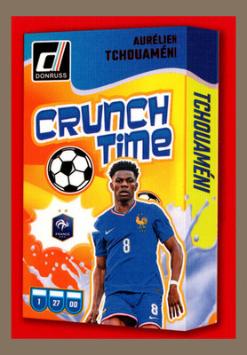 Aurelien Tchouameni #18 Crunch Time Red 2024-25 Panini Donruss Soccer