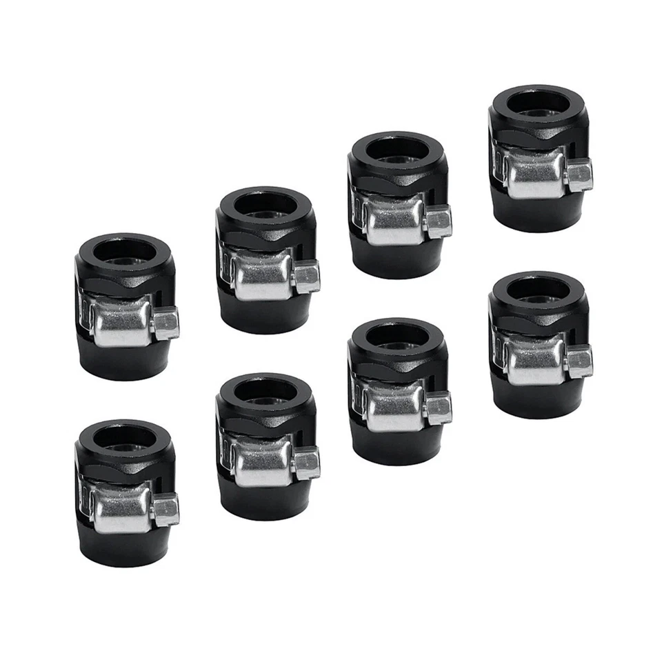 For 3/8" Hose 8Pcs AN6 Finisher Clamp Set Replacement Aluminum Professional - Image 4 of 4