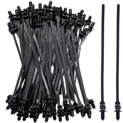 80 Pack Nylon Push Mount Cable Zip Tie, 8.3''x0.18'' Heavy Duty Nylon Push Moun...