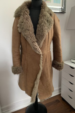 Christ German designer real sheepskin fur shearling coat Toscana jacket 40 UK12